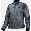 Summer Perforated LS2 Riva Lady Motorcycle Jacket Black Gray Pink -LS2 Sales summer perforated ls2 riva lady motorcycle jacket black gray pink 126927